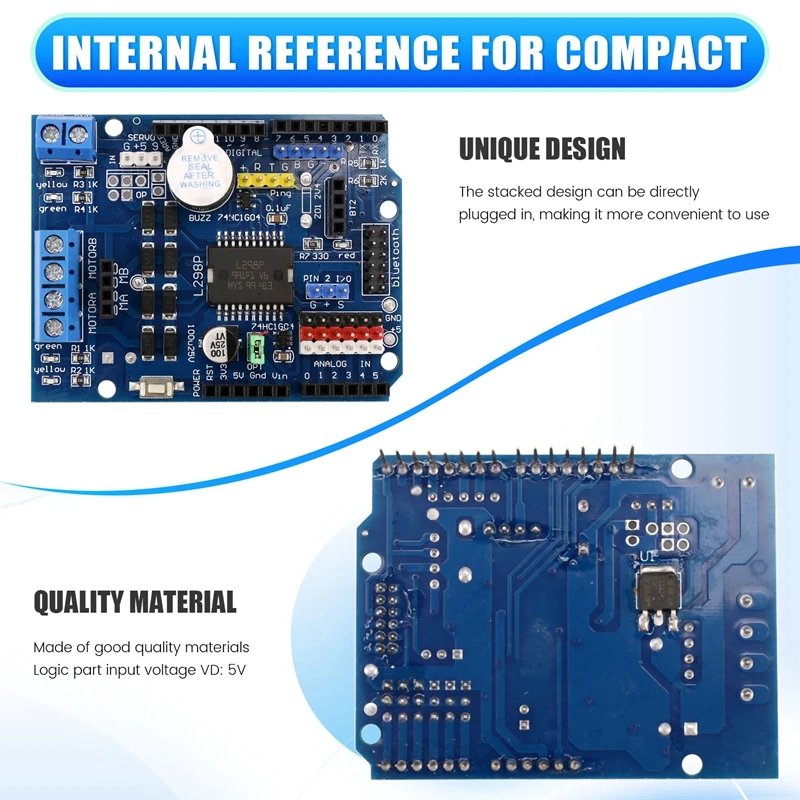 Módulo de placa de accionamiento de Motor de CC L298P, placa de protección de accionamiento de Motor de CC, 2A, Puente en H Dual, 2 vías para Arduino UNO R3