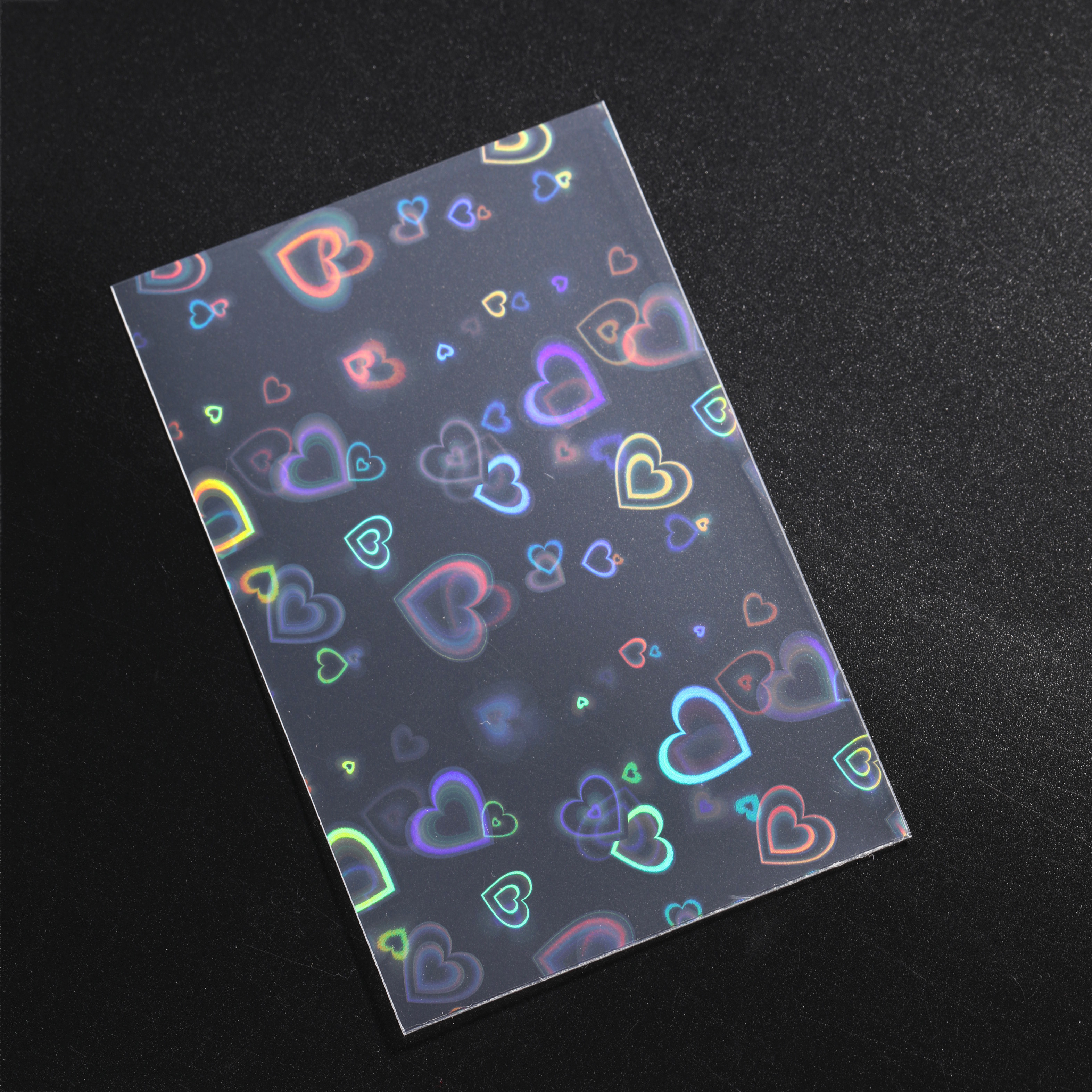 50 ピース/パックトップローダーキラキララブハート花火フォトカードスリーブアイドルフォトカード保護収納袋カードプロテクター