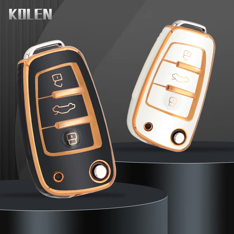 Funda de TPU para llave de coche, accesorio a la moda para Audi A1, A3, 8P, 8L, A4, A5, B6, B7, A6, A7, C5, C6, 4F, Q3, Q5, Q7, Q8, TT, S3, S4, S6, RS