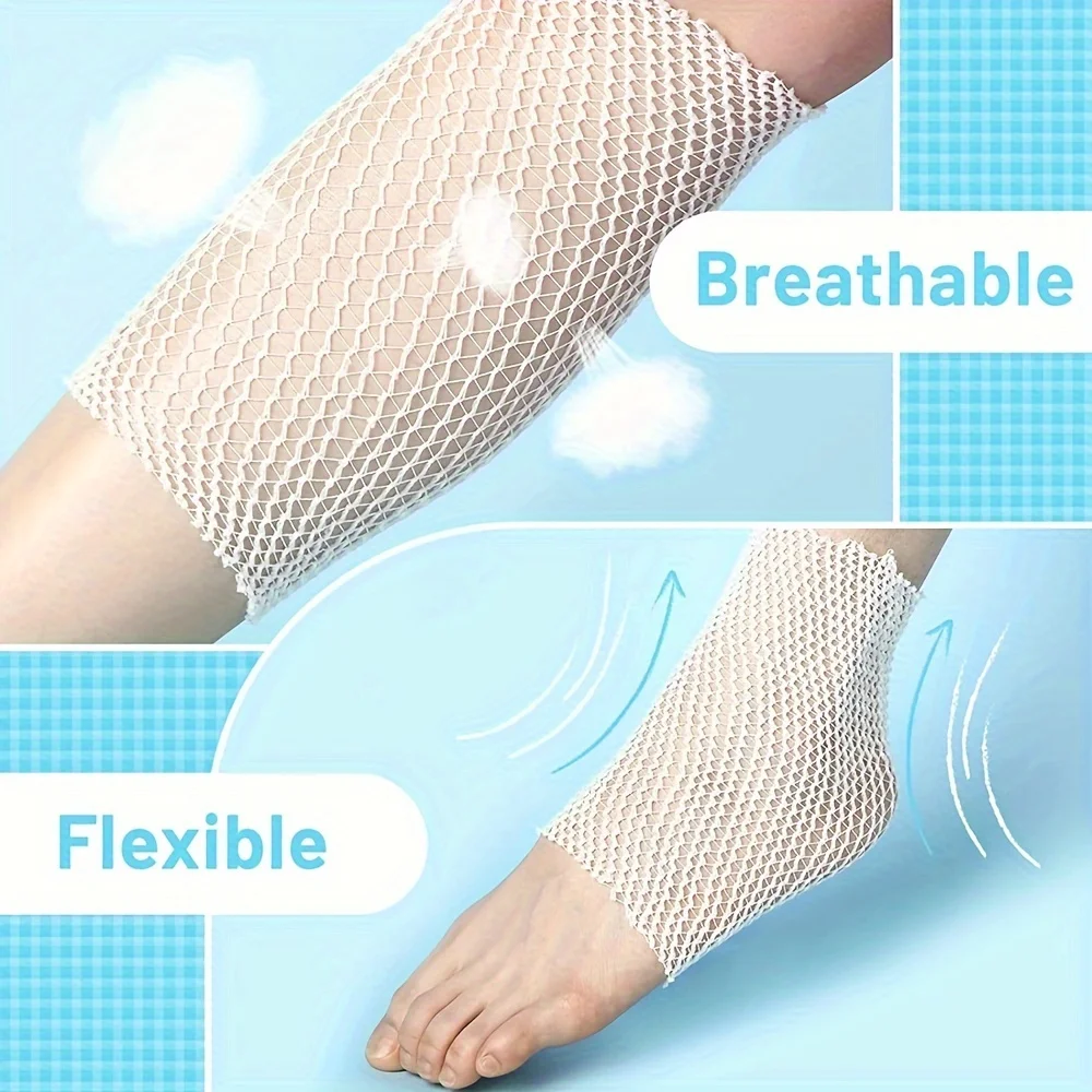 1 rollo de red elástica para vendaje de heridas, vendaje Tubular, tubo de malla, gasa Tubular, retenedor de vendaje transpirable para codo de muñeca
