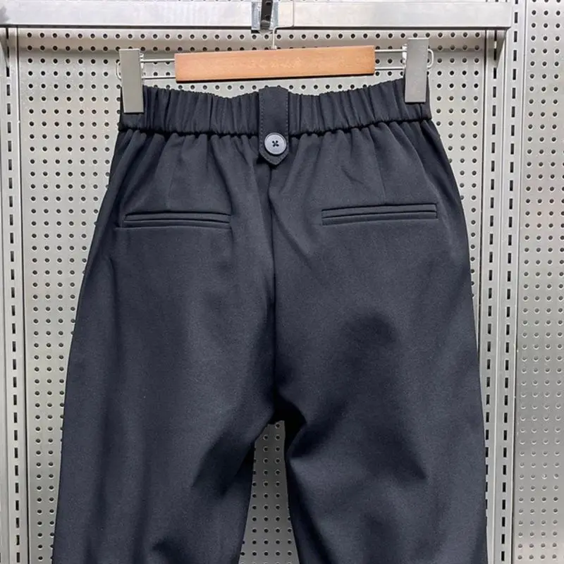 2024 New Spring and Autumn Fashion Brand Wrinkled and Handsome High Waist Button Loose Casual Harlan Suit Pants for Men