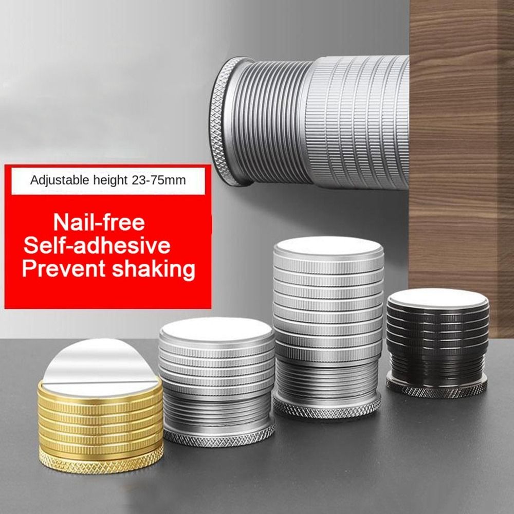 1 Pcs Aluminium Alloy Bed Stabilizer Self-adhesive Wall Protective Bedside Support Shockproof Adjustable Feet Increased Pad Bed