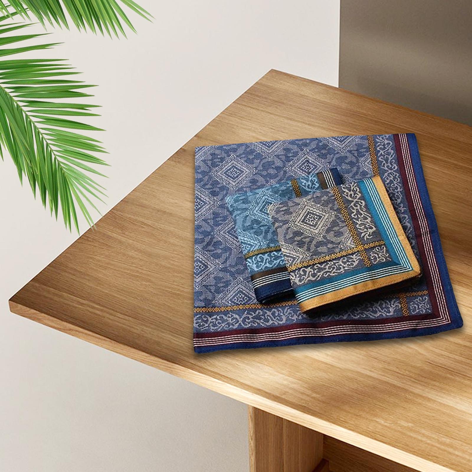 Pañuelo cuadrado de 3 piezas para hombre, pañuelo de algodón suave para limpiar el sudor, de Jacquard, para boda, padre, novio y cumpleaños