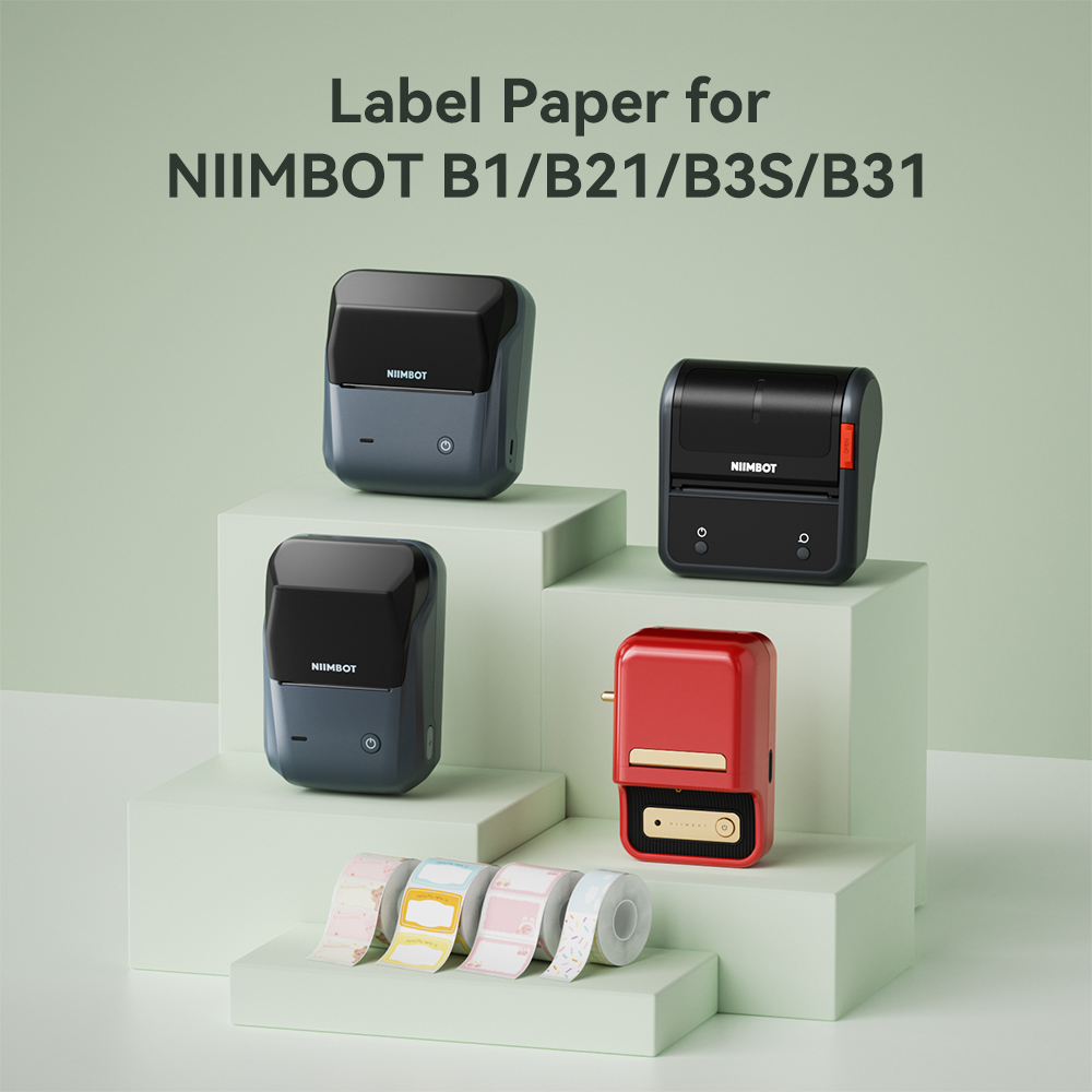 NiiMbot B1/B21/B3S/B31 Stampante Carta per etichette autoadesiva Etichetta colorata anti-olio resistente allo strappo Etichette rimovibili resistenti ai graffi