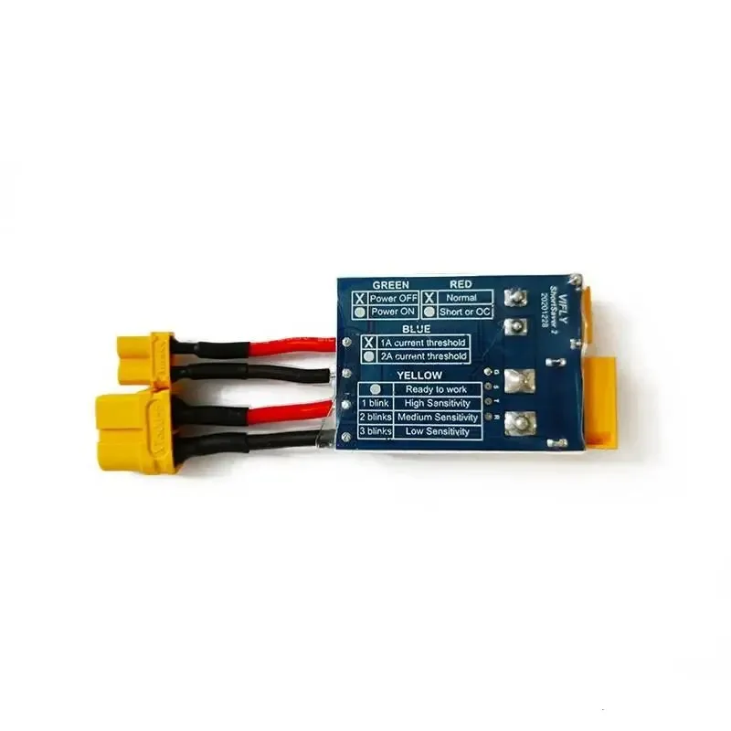 Vifly shortsav 2 inteligente rolha de fumaça interruptor de botão de alimentação fusível eletrônico para evitar curto-circuito sobrecorrente 2-6s xt30 tx60