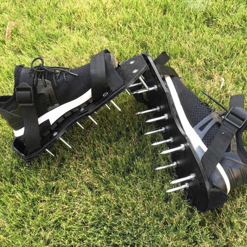 Rasen be lüfter Schuhe Belüfter Stachel sandalen mit verstellbarem Riemen Gras Stachel schuhe rutsch fest zum Belüften von Rasen boden