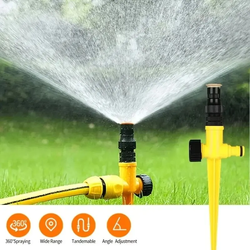 360 °   Aspersor de jardim automático de rotação – perfeito para gramados, fazendas e estufas!