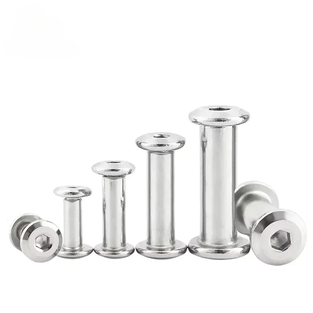 M3 M4 M5 M6 M8 M10 304 Stainless Steel Flat Hex Hexagon Socket Head Furniture Rivet Connector Insert Joint Sleeve Cap Nut