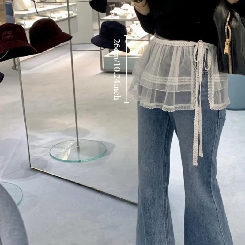 Mini jupes en dentelle Sweet Balletcore Y2k, jupes à volants de Style coréen, courtes, taille haute, rideau de fesses pour femmes
