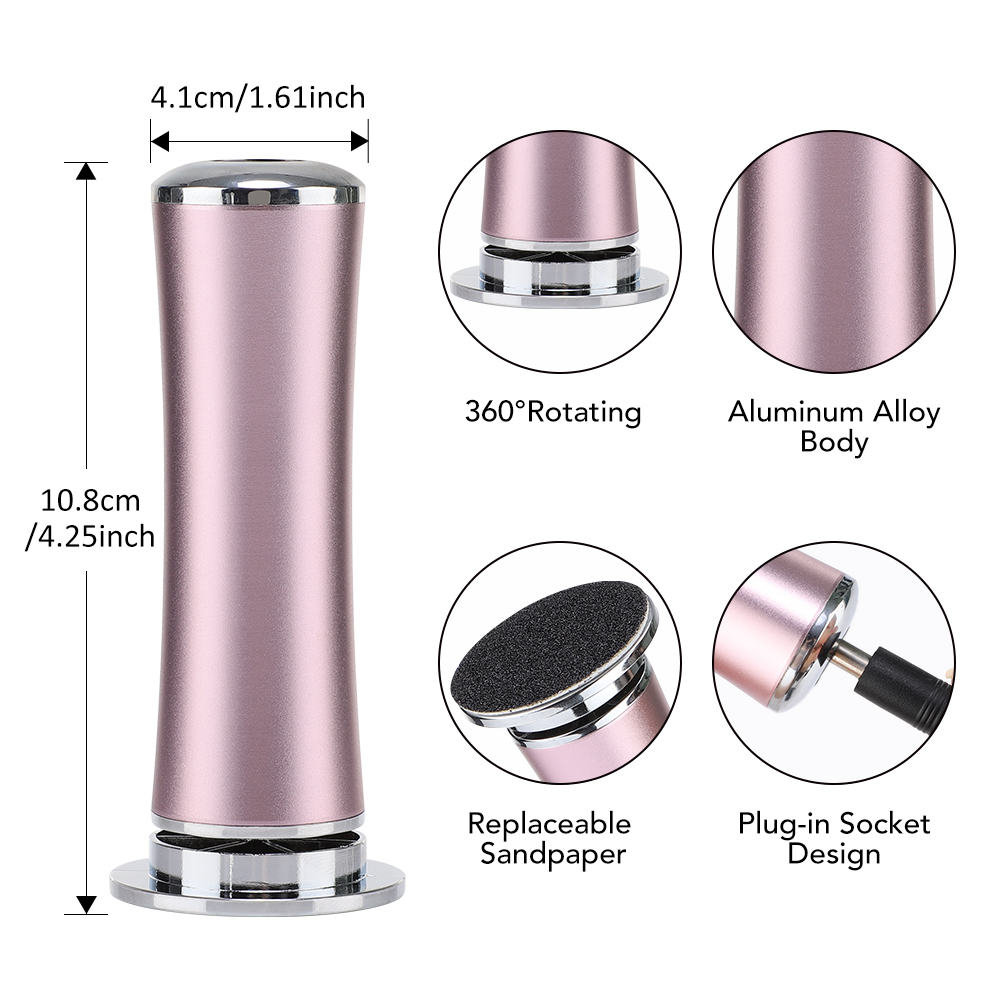 Removedor elétrico de calos de pés, arquivo de cuidados com os pés, calcanhares, pele morta, ferramenta de pedicure, moedor eletrônico de pés e lixa de substituição