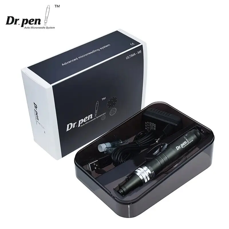 Dr.pen Ultima M8 Professioneller Microneedling-Stift Microneedle Derma Auto Pen Mesotherapie Hautpflege-Tool mit 32 Patronen
