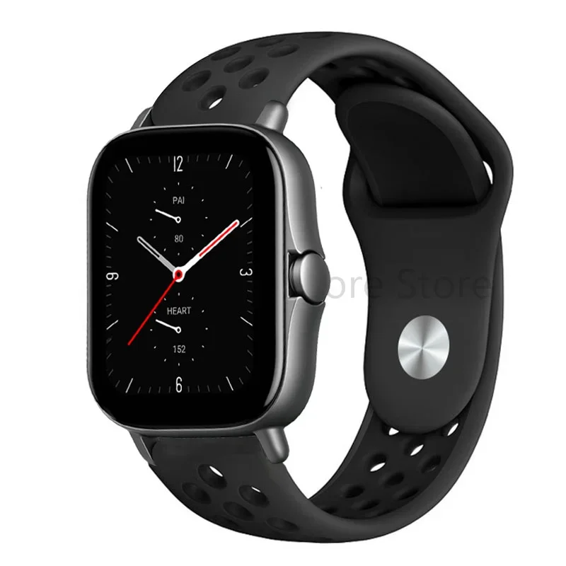 Bracciale da 20mm 22mm per cinturino Amazfit in silicone GTS/2/2e/GTS2 Mini/GTR 42mm/47mm/GTR2/2e/stratos 2/3 cinturino sportivo Amazfit bip