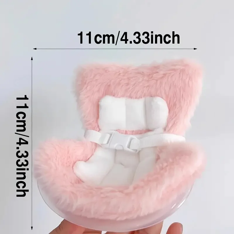 귀여운 라부부 17cm 인형 카시트 액세서리 (통풍구 클립 포함), 인형 수집가를 위한 안전 카시트 (인형 제외)