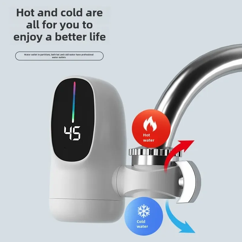 3000W 인스턴트 온수기 수도꼭지 주방용 전기 탱크리스 온도 표시 기능이 있는 빠른 가열 탭
