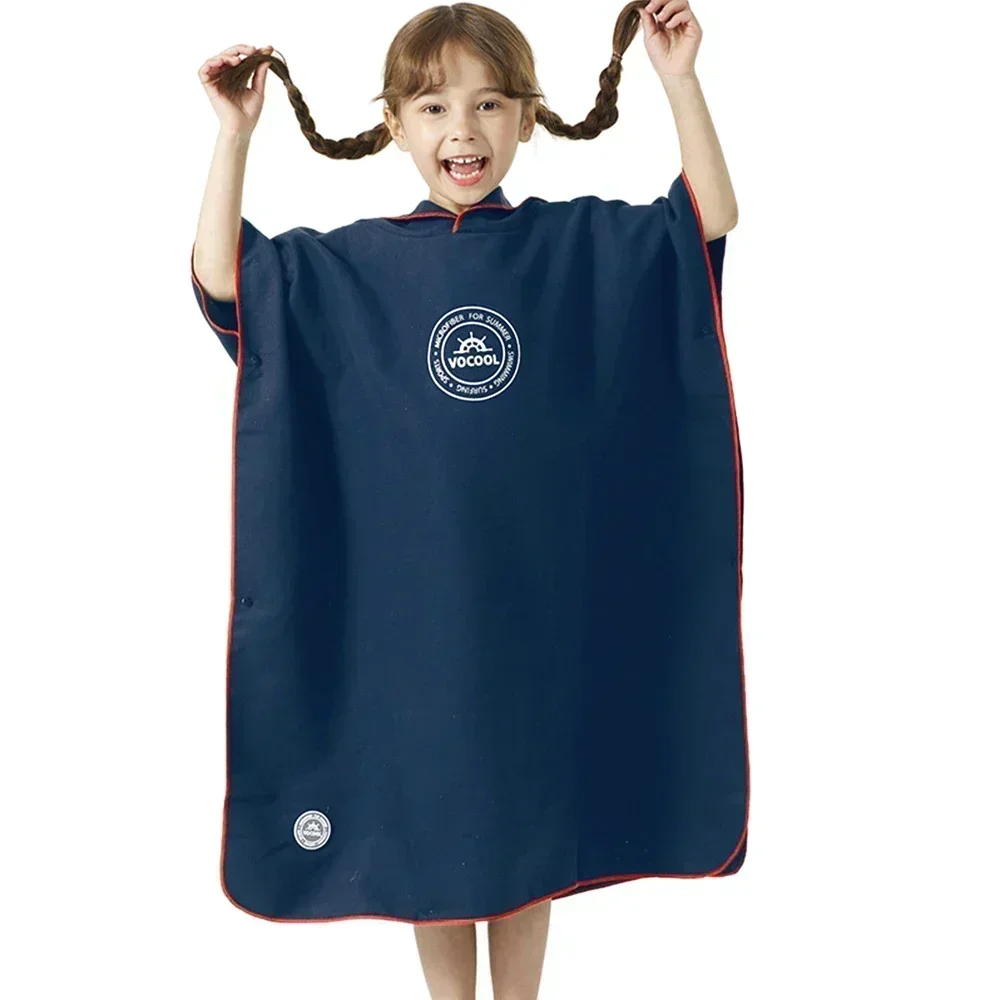 Couverture de bain en microfibre pour enfants, Poncho de plage à capuche, serviettes de Surf, peignoir à langer à séchage rapide, serviettes de natation pour enfants
