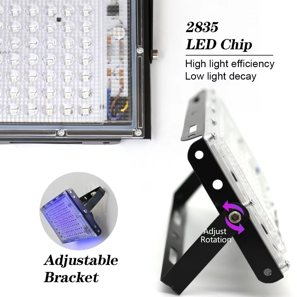 50W 100W 150W 395nm UV LED Bühne Schwarzlicht 220V Ultraviolett Effekt Flutlicht Fluoreszierende Ultraviolett Lampe party Bühne Licht