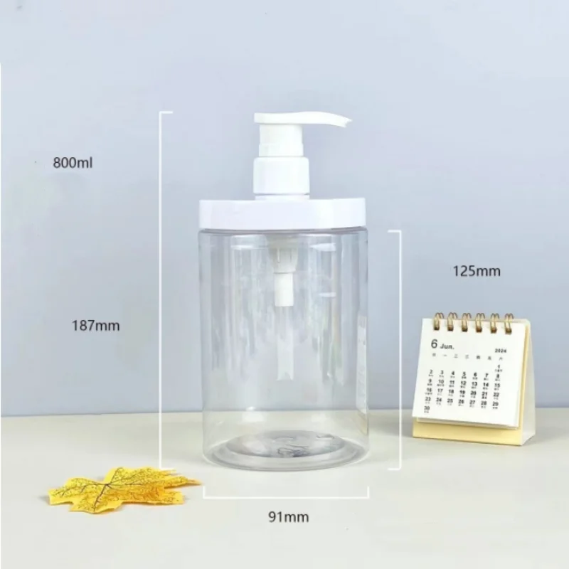 1pc 500ml/1000ml Pump Bottle Dispenser Plastic Refillable Bottles Wide Mouth Style Refillable Empty for Travel Shower Soap
