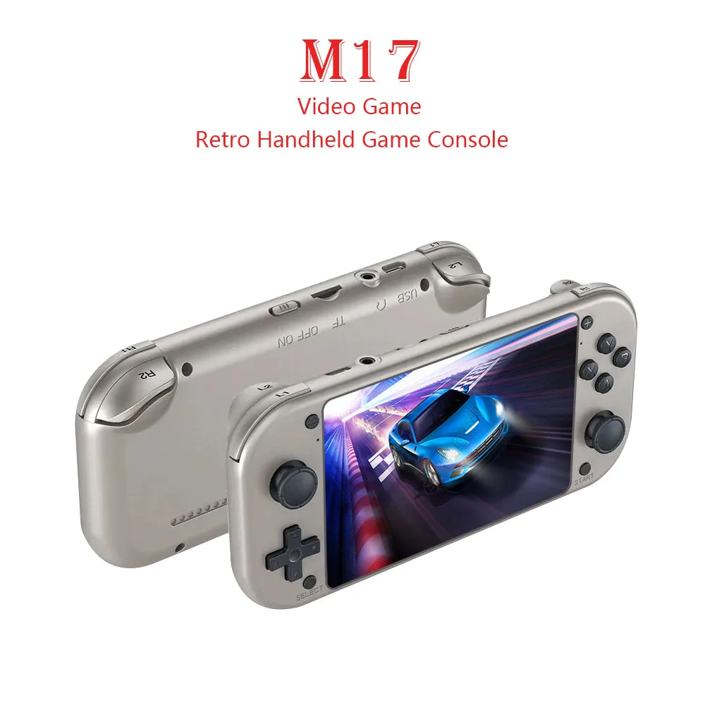M17 휴대용 콘솔 콘솔 4.3 인치 LCD 화면 레트로 휴대용 비디오 게임 20000 + 내장 25 시뮬레이터 비디오 플레이어