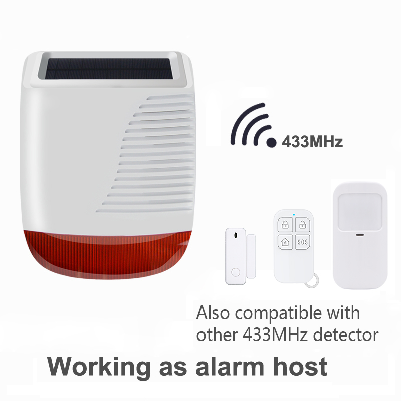 TAIBOAN 433MHz ワイヤレスソーラーストロボサイレン防水警報ホーン Tuya PG103 107 G30 G50 ホーム盗難 Wifi GSM 警報システム