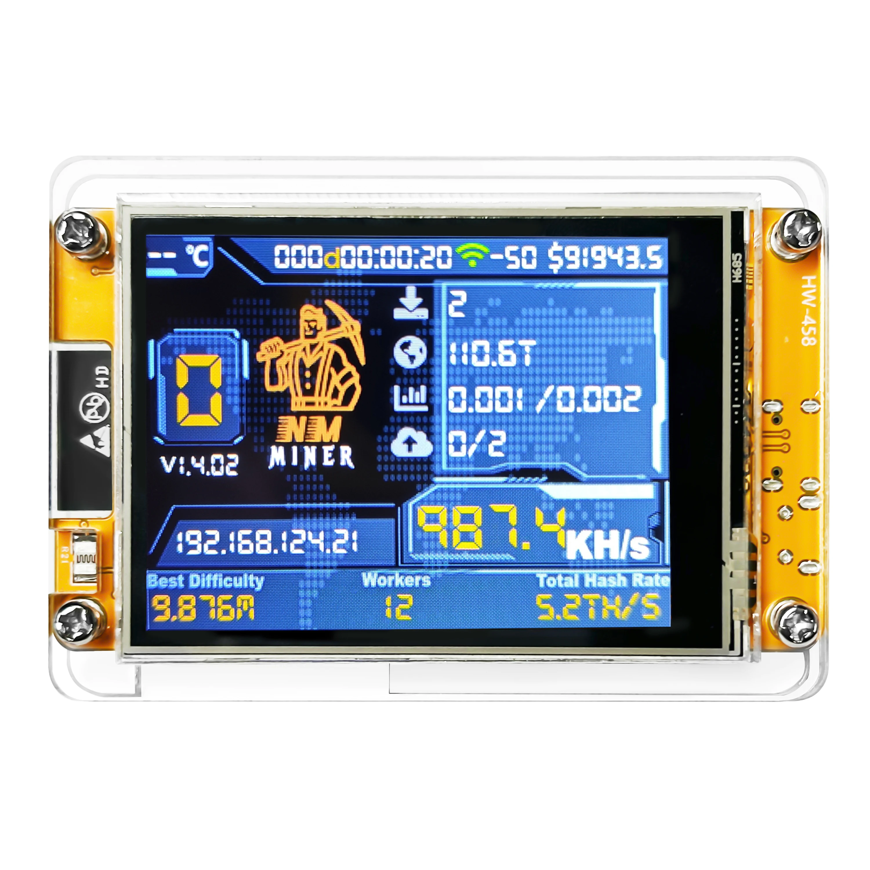 NMMiner NerdMiner V2 Hashrate 980KH/s Lucky Miner ESP32 2.8 calowy Inteligentny Wyświetlacz Crypto Solo Lottery Bitcoin ESP32-2432S028R DROOM