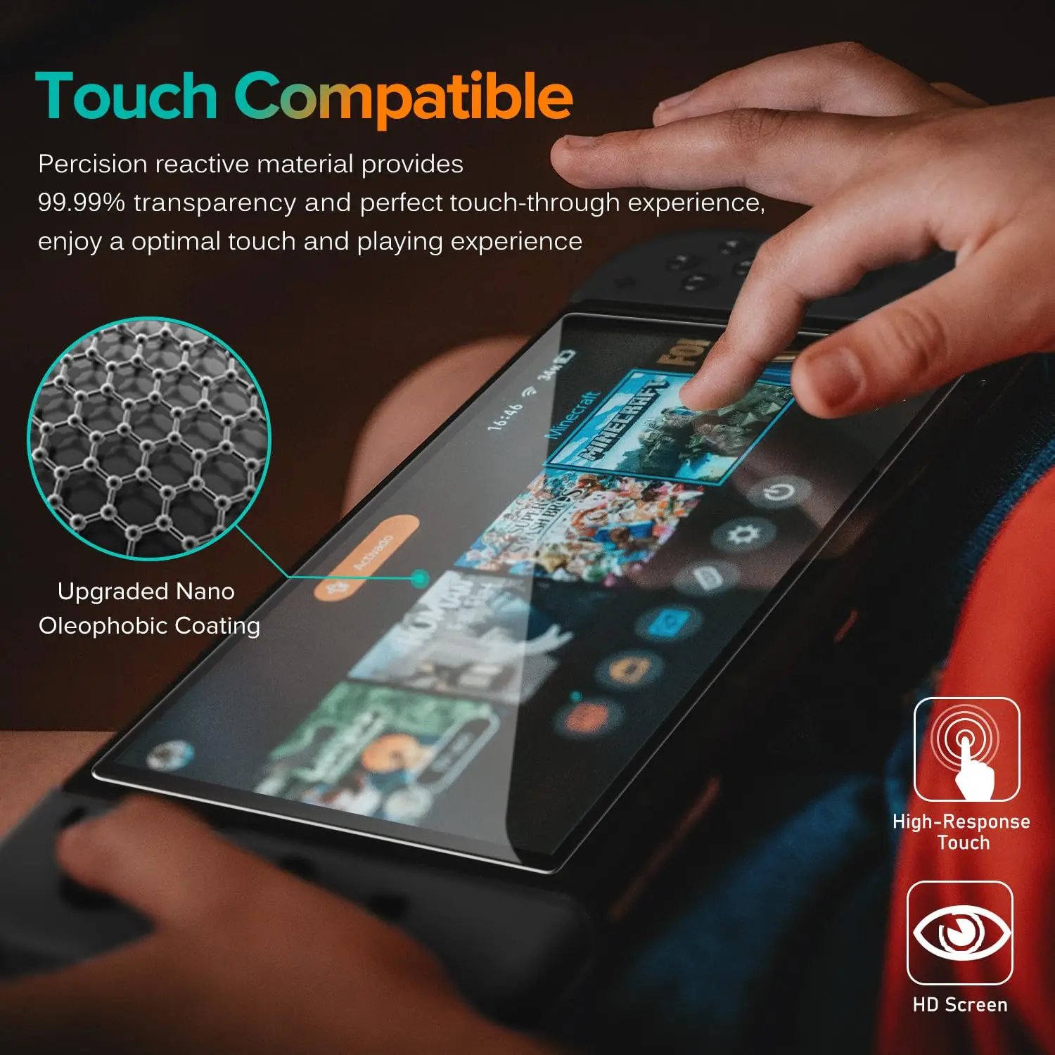 Proteggi schermo in vetro temperato per Switch Nintendo 2 modello 2025, accessori per protezione schermo antigraffio trasparente HD trasparente