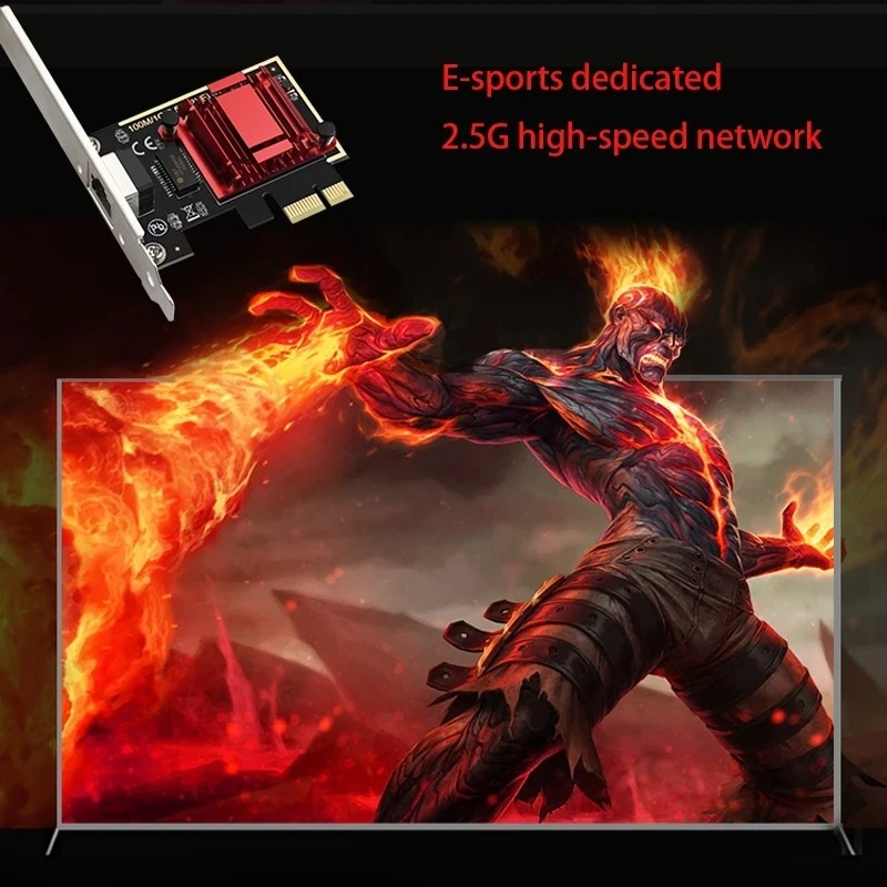 Сетевая карта 2.5G PCI-E к RJ45, чип RTL8125B, 100/1000 Мбит/с, 2,5 Гбит/с, Ethernet, гигабитный проводной адаптер контроллера локальной сети для Win7/10/11