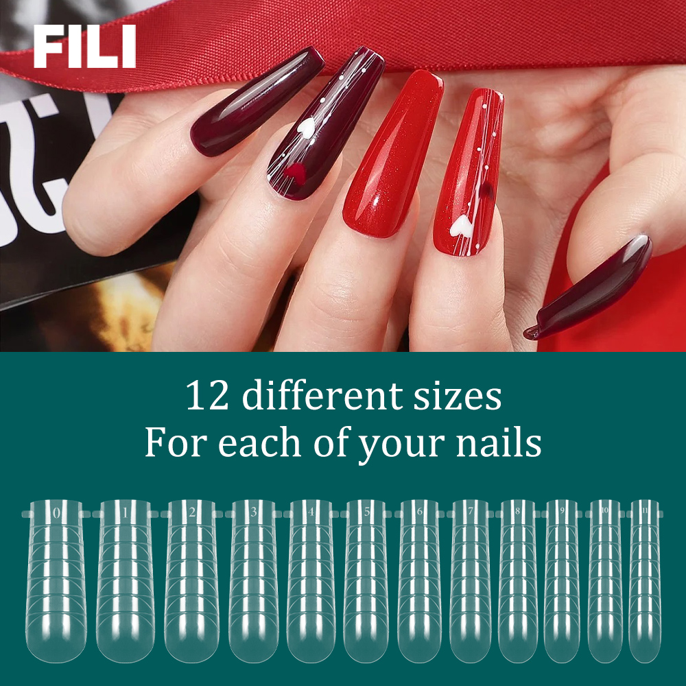 Ferramenta de manicure reutilizável, cobertura completa, caixão de estilete, amêndoa, gel uv, molde de plástico para construção rápida, extensão de unhas, formas duplas