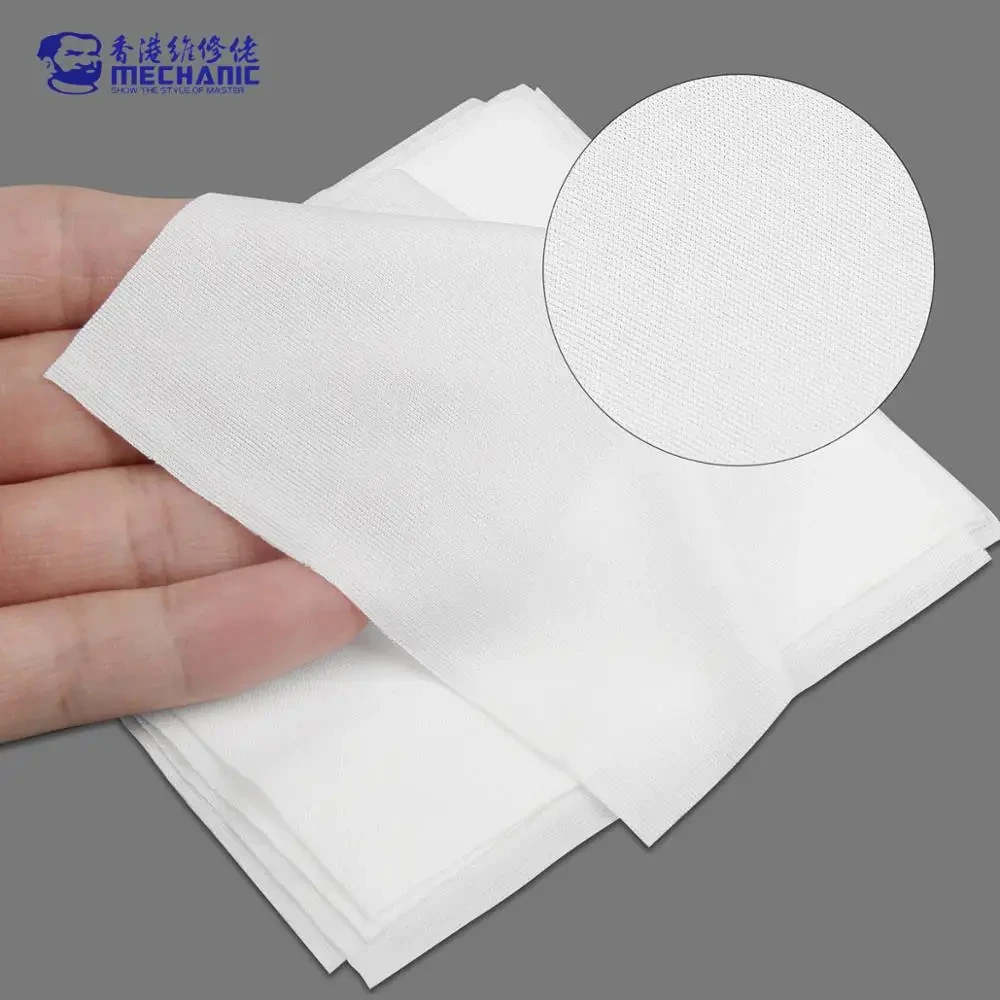 ช่าง HK5090 Super Soft Cleanroom ใบปัดน้ําฝนทําความสะอาดผ้าไม่ฝุ่นฝุ่นฟรีกระดาษทําความสะอาด LCD ซ่อมผ้าสําหรับโทรศัพท์ Pad แท็บเล็ต