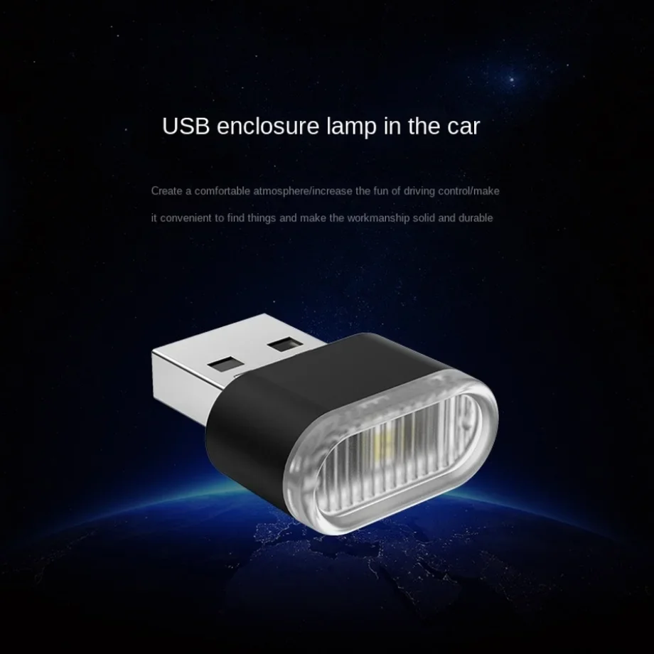 Luci d'atmosfera a LED Mini USB per auto Lampada decorativa al neon per interni auto Illuminazione di emergenza PC universale Plug and Play portatile