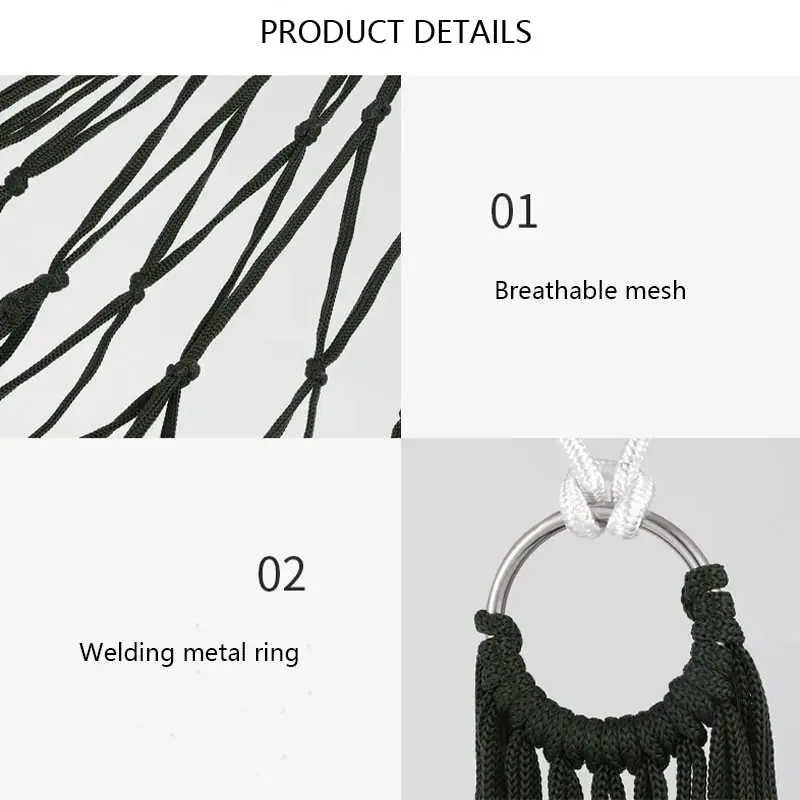 Garden Outdoor Thickened Nylon Rope Hammock Indoor Mesh Hammock Portable Simple Hammock Swing Chair
