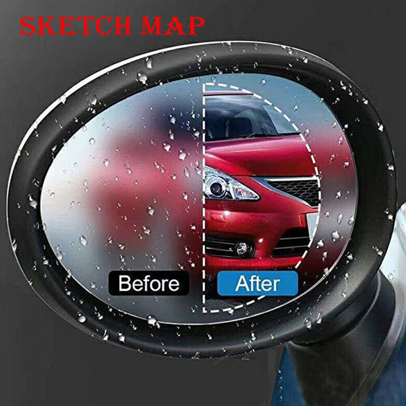 2 uds Universal antiniebla antideslumbrante a prueba de lluvia ajuste de espejo retrovisor cubierta de película piezas exteriores accesorios de vidrio de coche