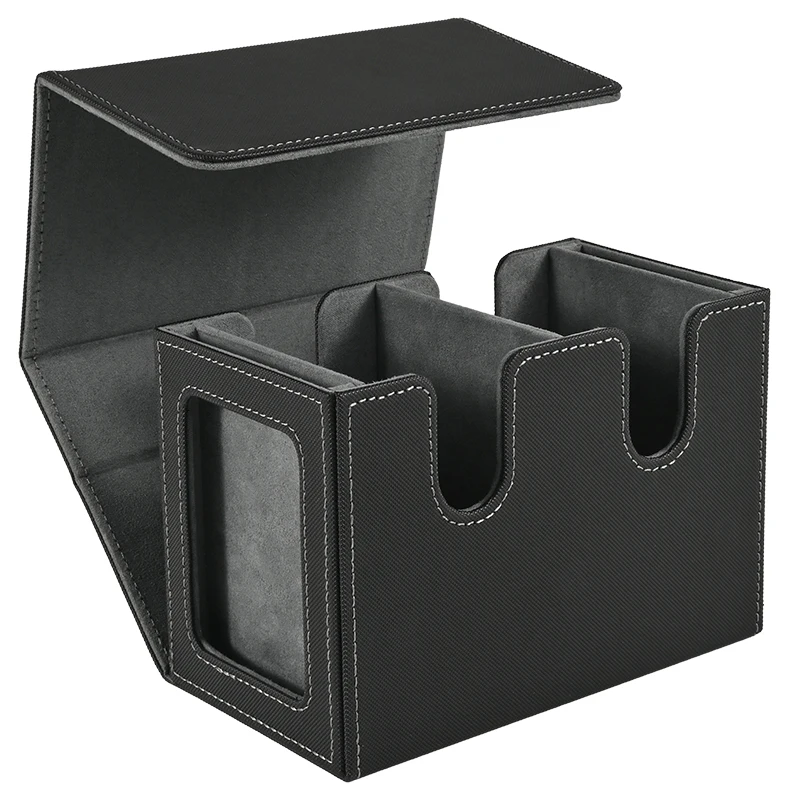 Kartendeckbox mit 2 Commander-Displays, Doppeldeckbox für mehr als 140 Karten mit einem Ärmeln, passend für TCG CCG Magic Cards
