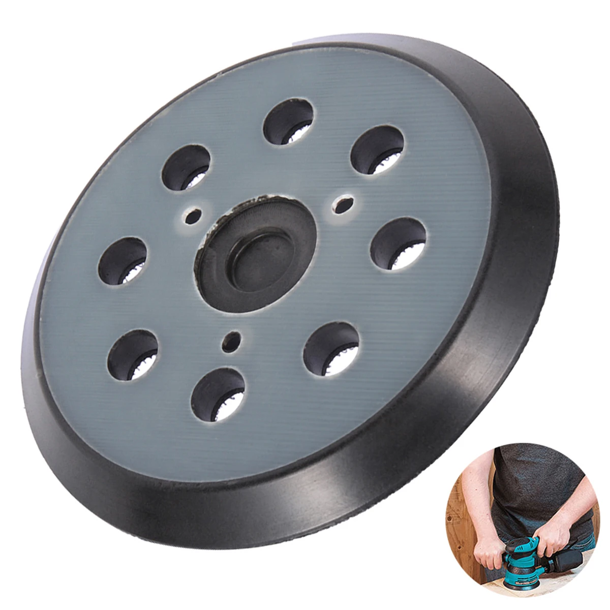 1-10Pcs 5 Inch 8 Holes Sanding Pads 3/4 Nails Hook&Loop Backing Round Sanding Disc Pad for Sander Angle Grinder Accessories