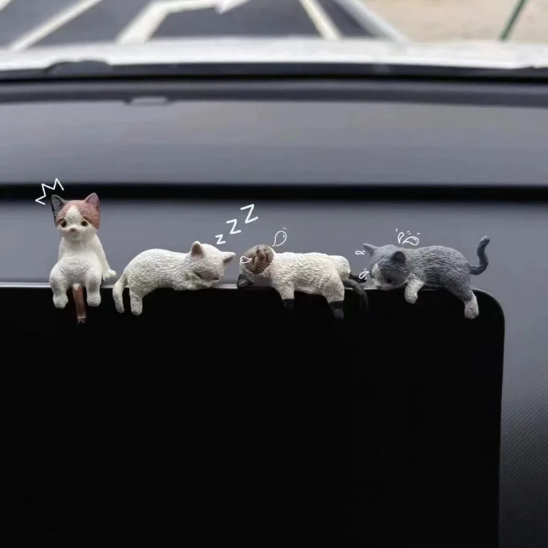 Simulation Mini Ornaments Fish Aquarium Decor Artificial Pet Cats Fish Tank Decoration Animal Figurine Dollhouse Home Decor