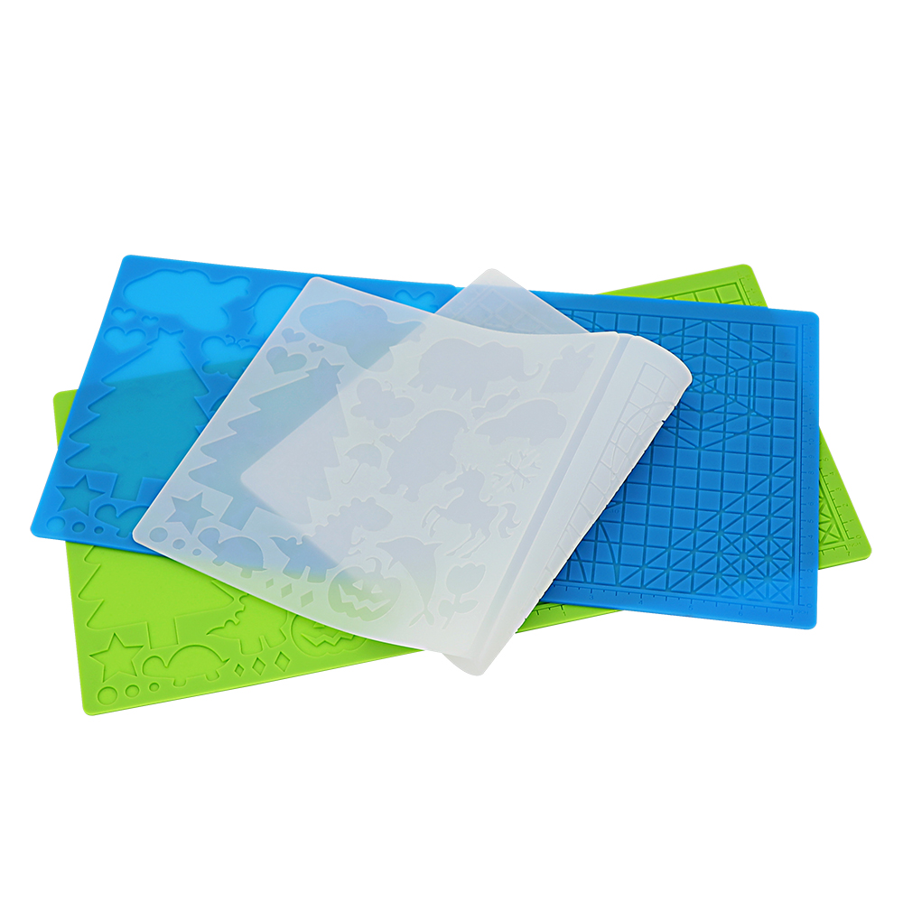 3D 印刷ペンシリコンデザインマット 2 指プロテクターテンプレート描画ツールシリコンパッド描画ツール子供大人用