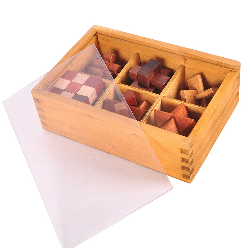 Jeu de puzzle 3D Kong Ming Lu Ban Lock pour enfants et adultes, casse-tête IQ, jouet éducatif, déverrouillage en bois, ensemble de jouets avec boîte, cadeaux pour enfants