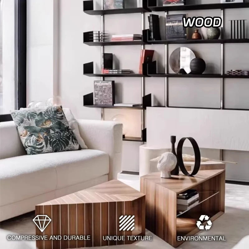 Moderno simples triângulo mesa de centro de madeira designer criativo centro mesa arte sala estar tamanho retangular villa decoração casa