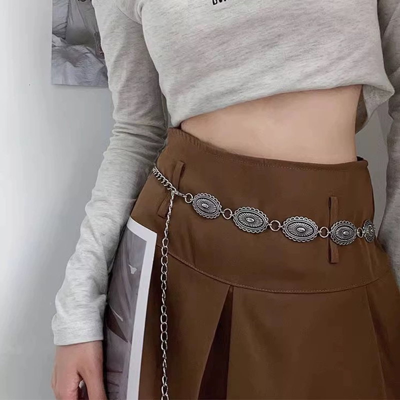 Accessoires voor tailleketting in etnische stijl Boheemse veelzijdige riem damesjurk high-end jurk met tailleband metalen retro