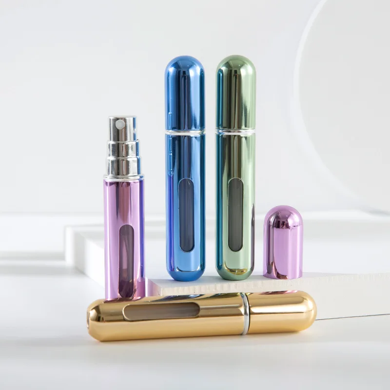 5ml /8ml Mini Portable Bottom-Filling Pump Perfume Bottle Sample Perfume Refillable Spray Bottle Empty Cosmetic Containers Set