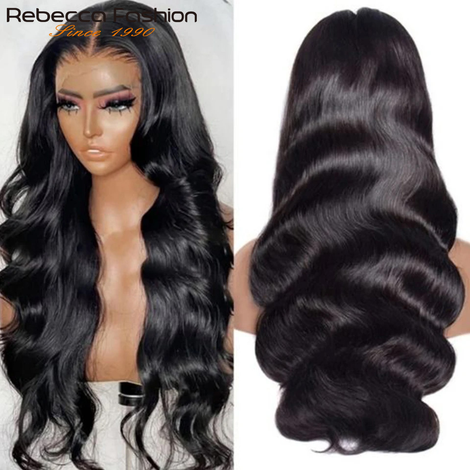 Rebecca Body Wave Lace Front Pruiken 180D Transparant Kant Frontale Pruik Menselijk Haar Pruiken T Deel Lace Pruik Braziliaanse Body wave Kant Pruik