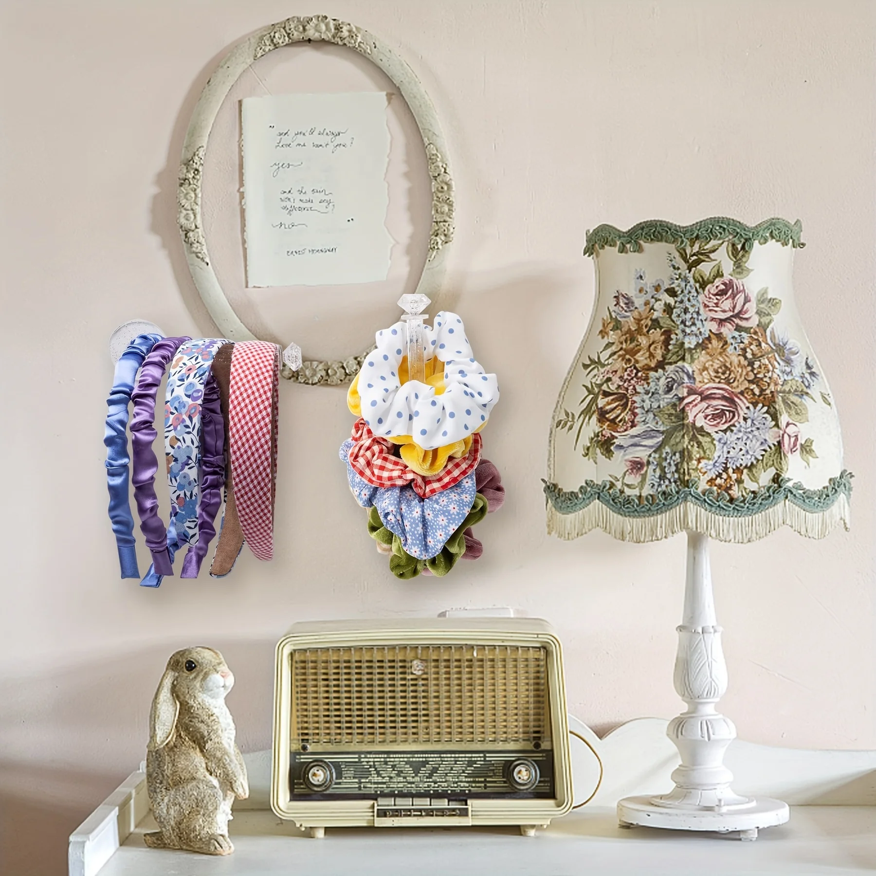 4 Stück Stirnbandhalter, Scrunchie Organizer Ständer, Haarschmuck Organizer Aufbewahrungsregal für Stirnband Haarband Haargummis, transparent