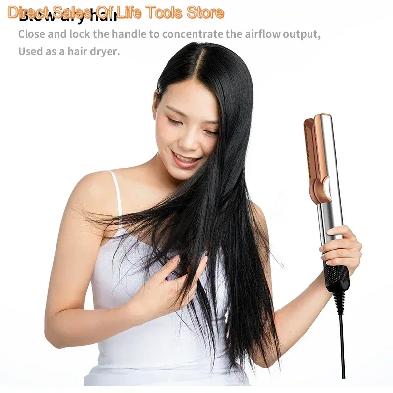 2-IN-1 professionele stijltang en föhn Heat-Up haar stijltang, negatieve ionen ijzer langdurige styling tool
