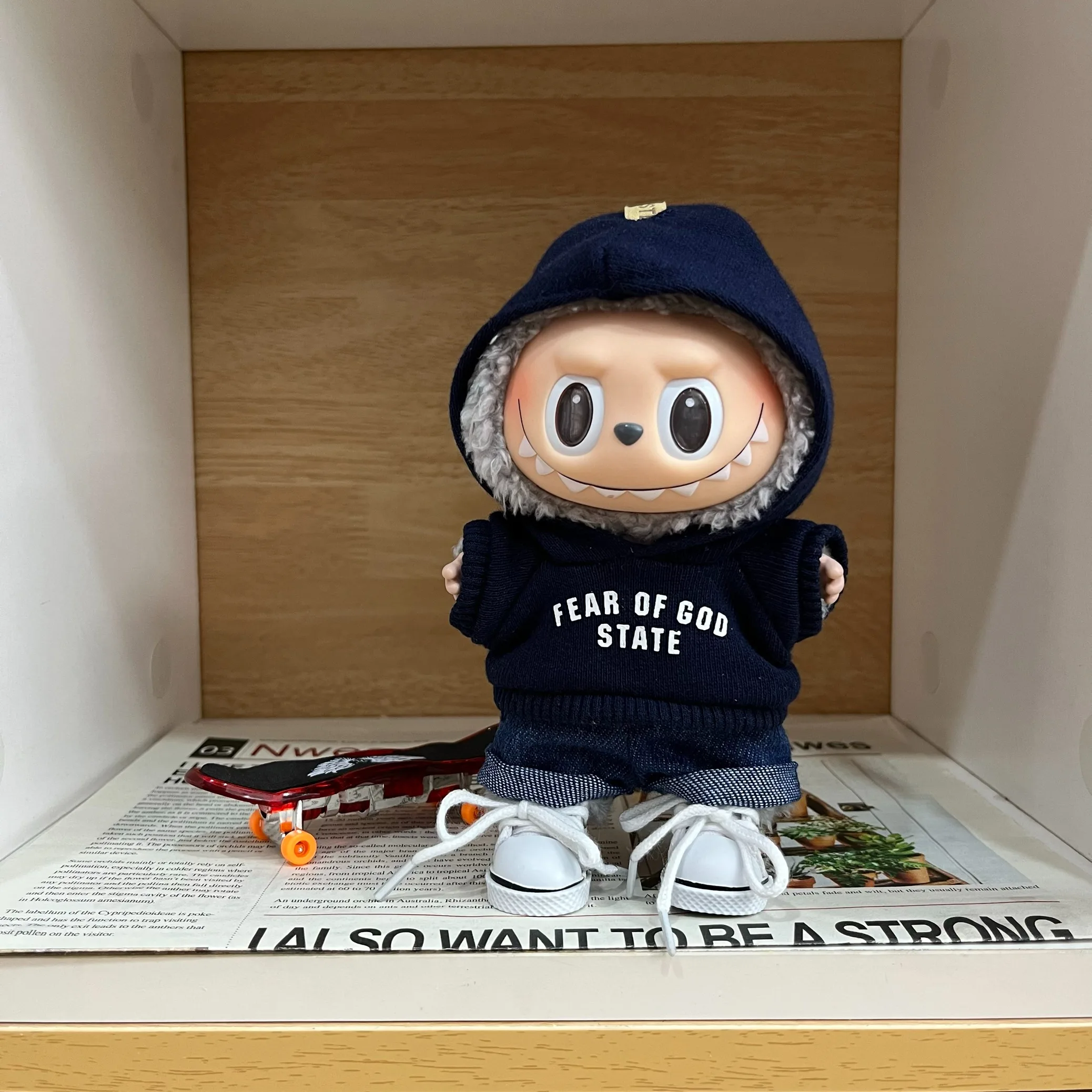 17 cm Labubu I II Idol Puppen Hoodie Set Niedliche Mini Plüsch Puppenkleidung Korea Kpop Exo Idol Puppen Zubehör Geschenke