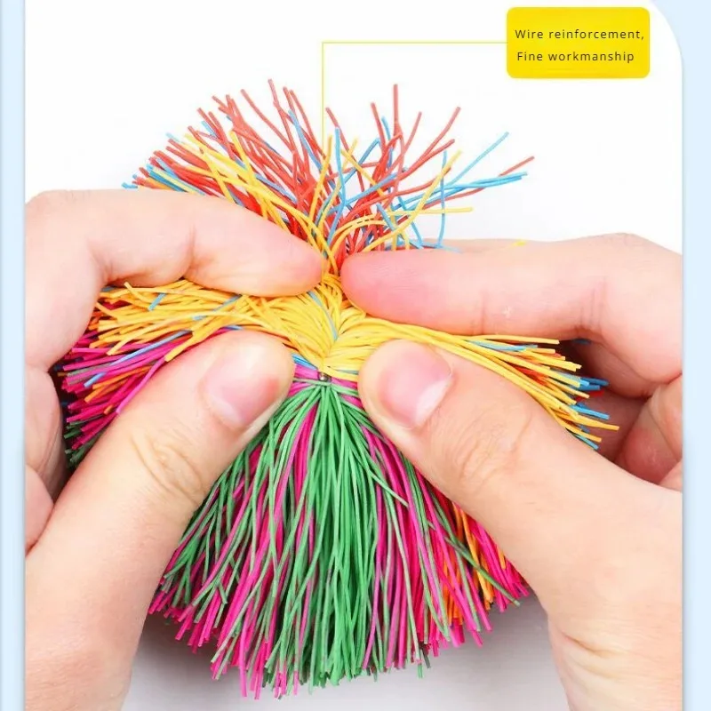 Jogging ball para crianças, brinquedo de borracha colorido, anti-stress, elástico, engraçado, novidade