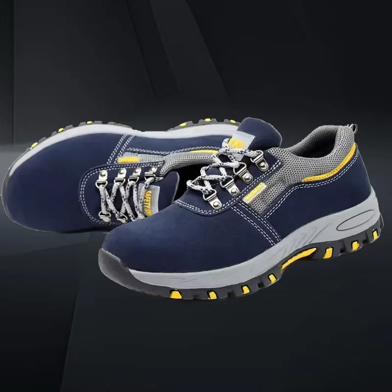 Men Steel Toe Leather Work Boots Safety Shoes Puncture Proof Indestructible Kevlar Sneakers Durable Protective Footwear for Work