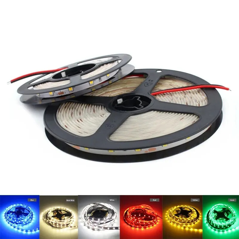 DC 12V Flexible LED Light Strip 2835 Waterproof Strip 5M 60LED/M RGB Warm White Tape Home Decoration Lighting Strip Lamp