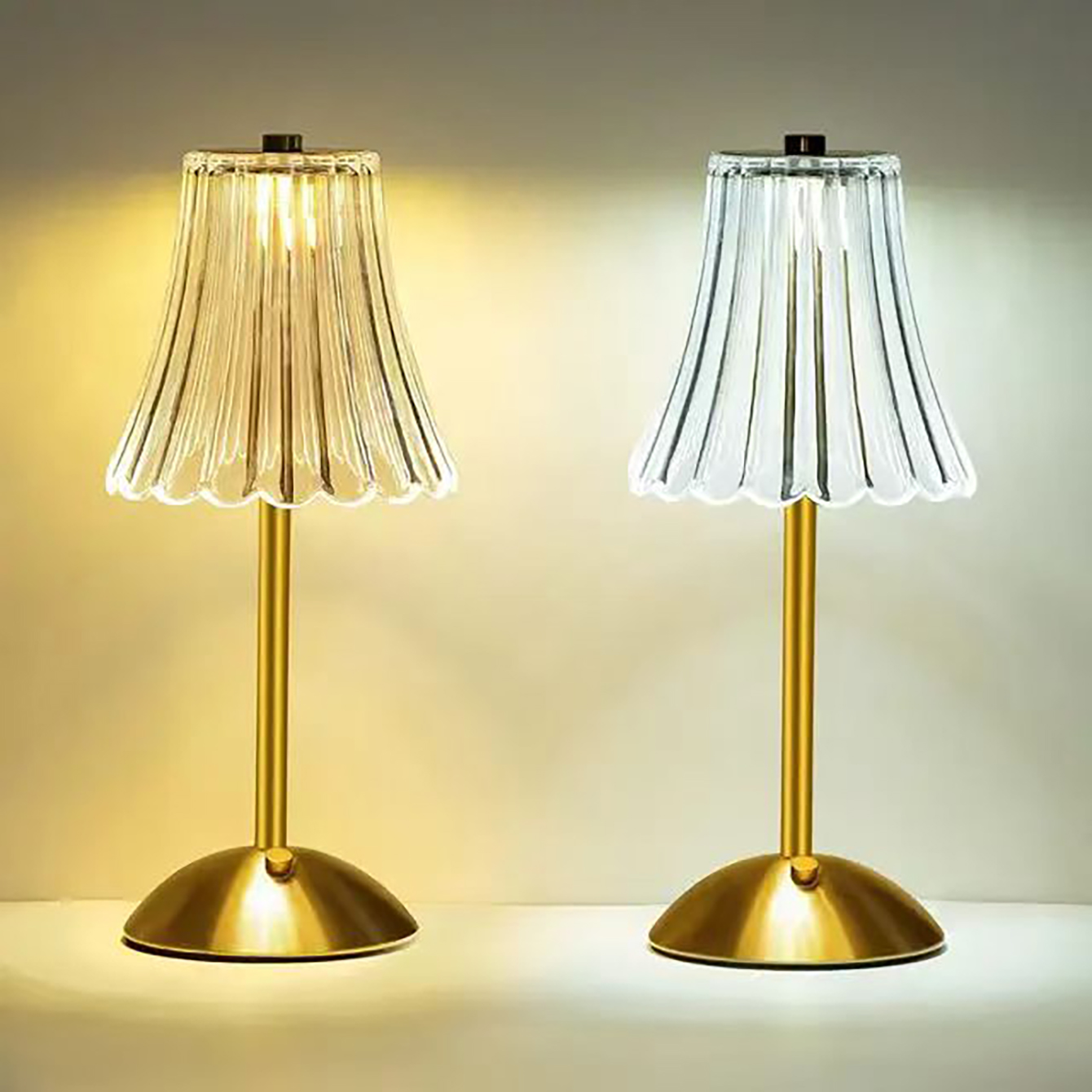 Lampe de table rétro en cristal, lampe de chevet pour chambre à coucher, atmosphère luxueuse, rechargeable, lumière LED à gradation