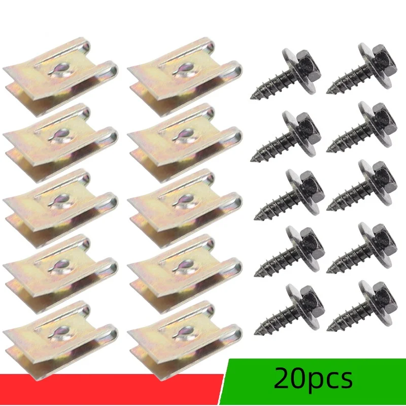 Base a vite per auto Clip a U Modifica auto Dispositivo di fissaggio Parafango in metallo Protezione paraurti Clip Accessori interni Fissaggio per automobile