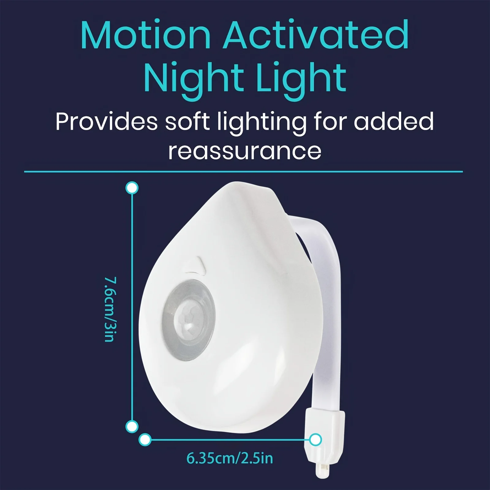 Luz LED con Sensor de movimiento para inodoro, lámpara de noche con Sensor cambiante de 8 colores, activado por movimiento PIR