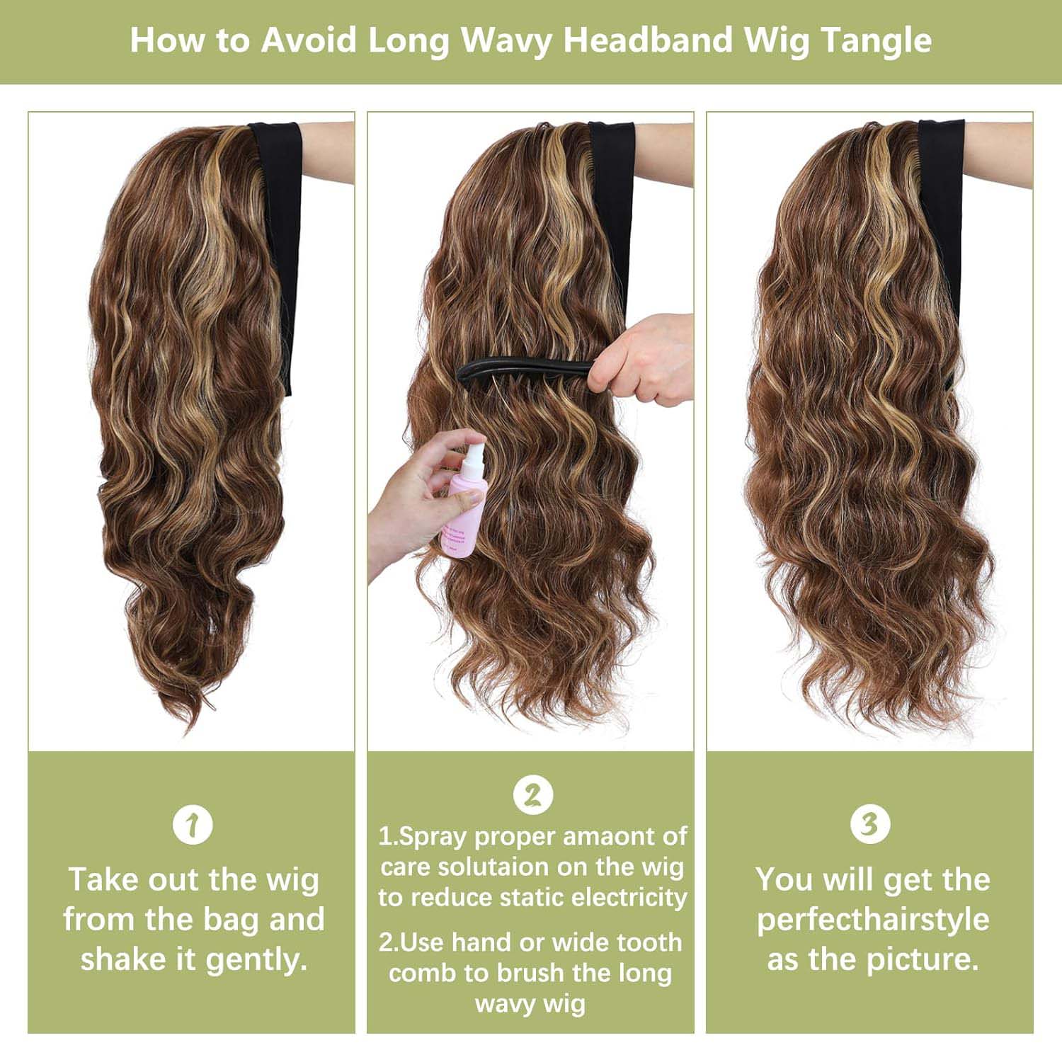 Perruque bandeau synthétique longue ondulée pour femmes, perruque de mise en place et aller, perruque longue bouclée pour femmes, utilisation quotidienne de fête